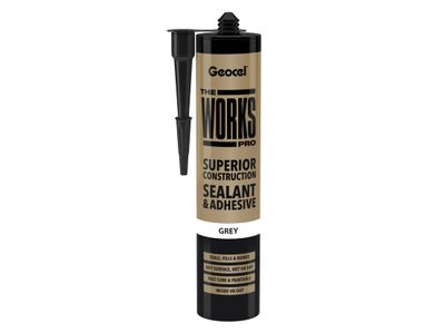 Geocel GEO6001243 THE WORKS PRO Sealant &amp; Adhesive Grey 290ml