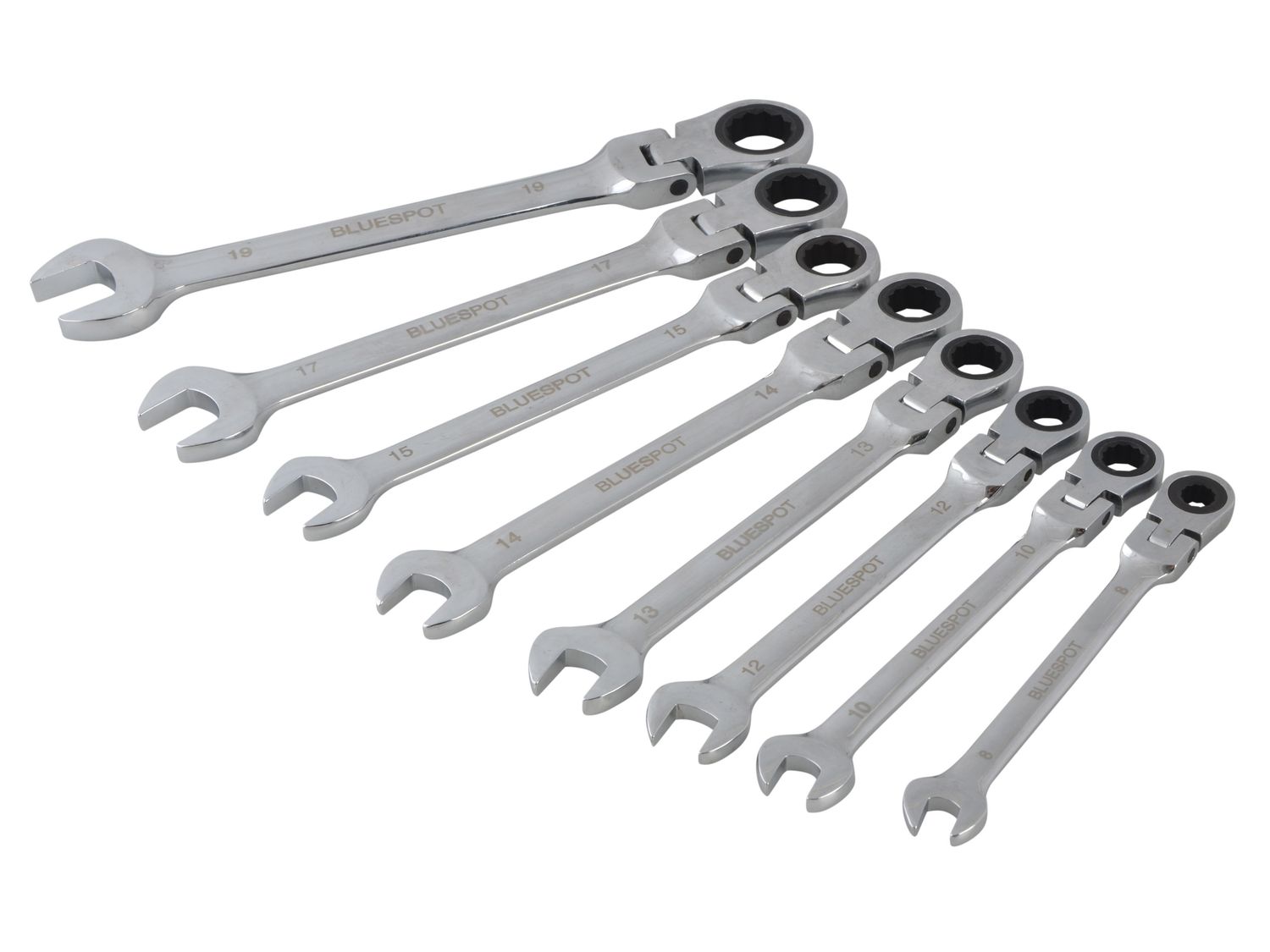 BlueSpot Tools B/S04300 Flexible Head Ratchet Set, 8 Piece
