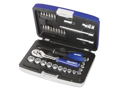 Expert BRIE194672B 1/4in Drive Socket &amp; Accessory Set, 34 Piece