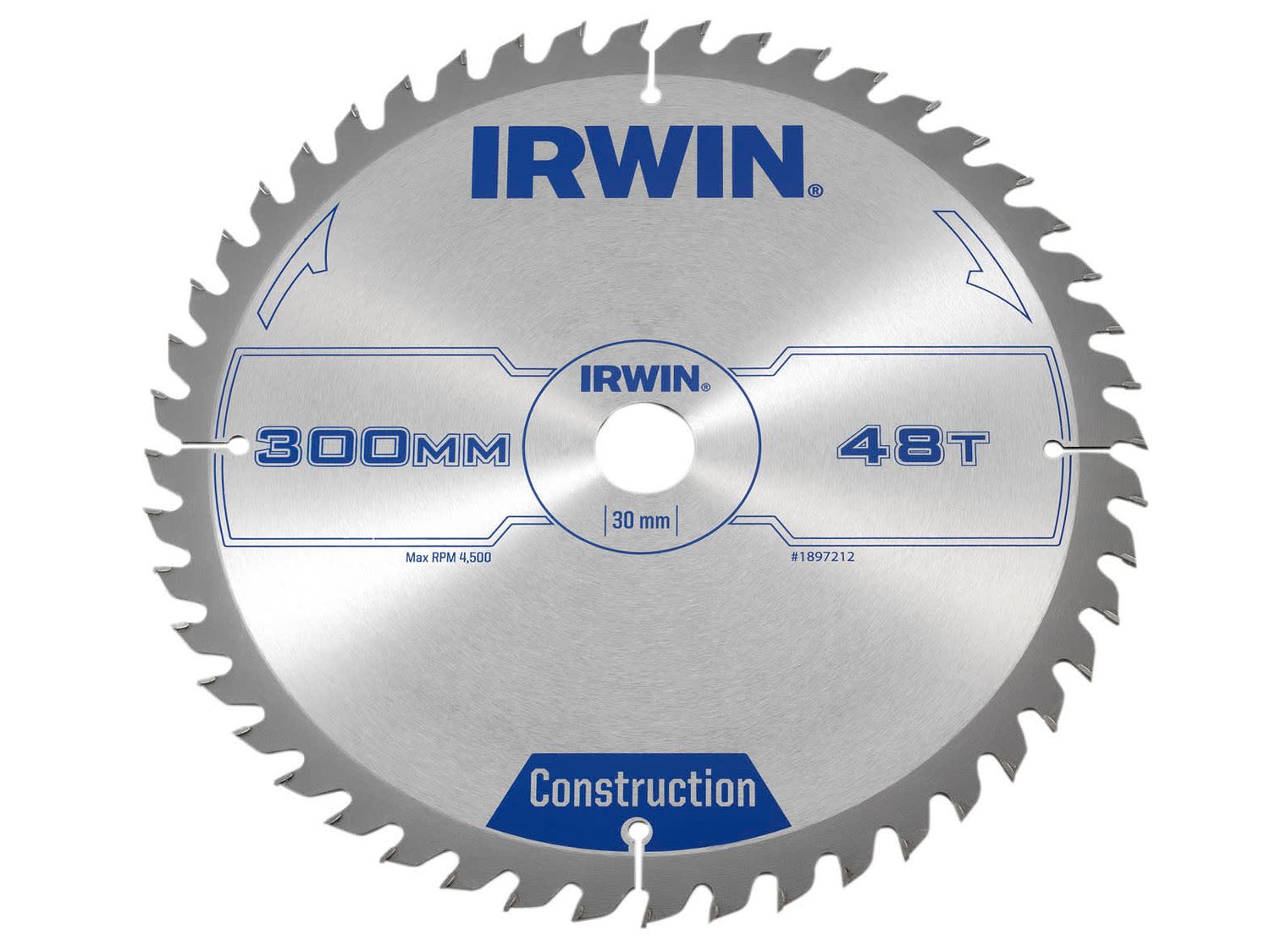 IRWIN IRW1897212 General Purpose Table &amp; Mitre Saw Blade 300 x 30mm x 48T ATB