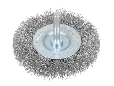 BlueSpot Tools B/S19222 Flat Steel Wire Wheel Brush 75mm x 6mm Arbor