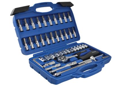 BlueSpot Tools B/S01530 1/4in Square Drive Socket &amp; Bit Set, 46 Piece
