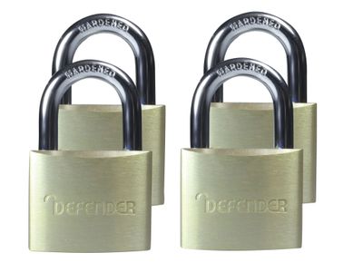 DEFENDER DEFDFAL4Q Aluminium Padlock Quad Pack 40mm