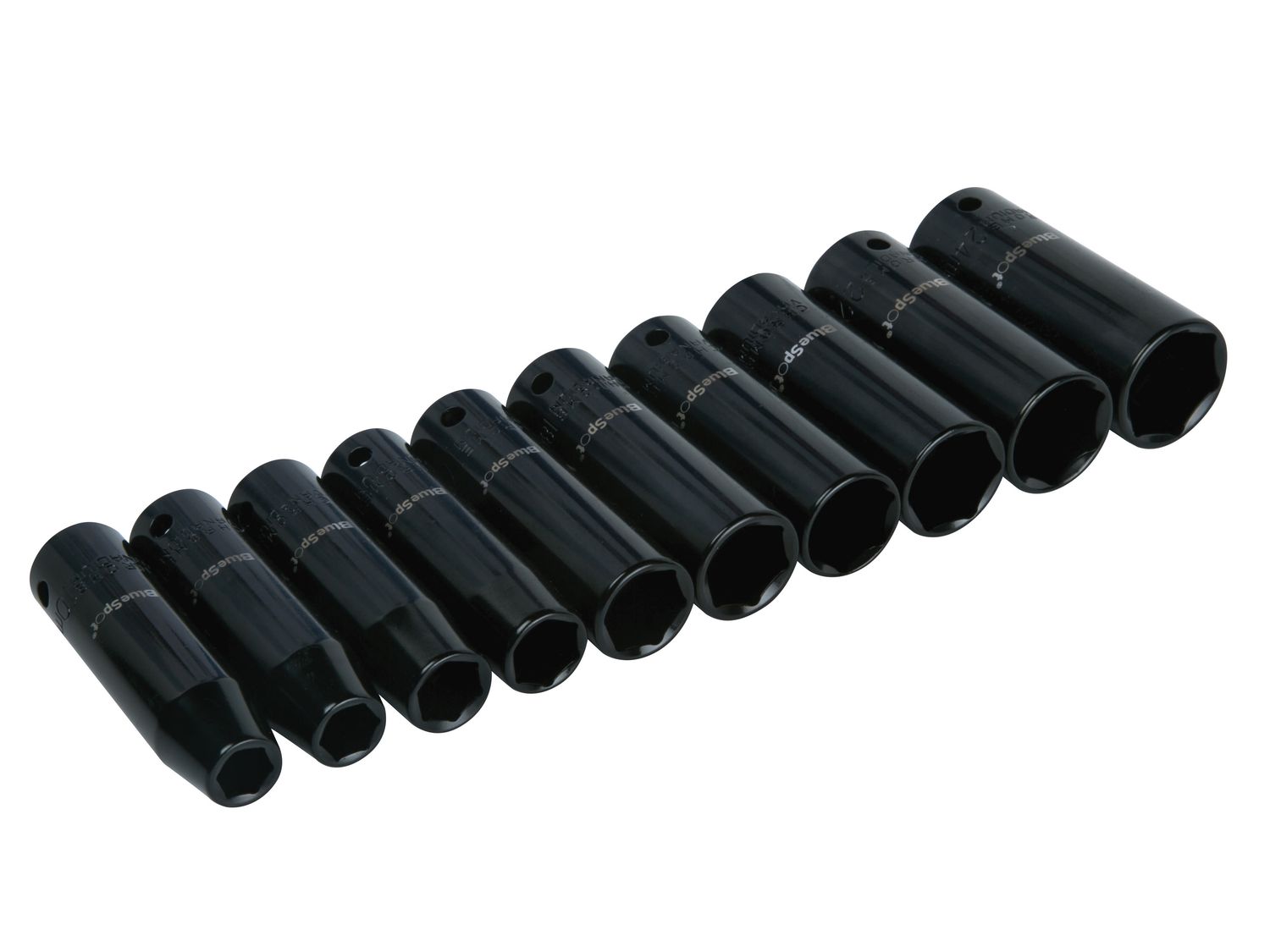 BlueSpot Tools B/S1536 1/2in Metric Deep Impact Socket Set 10-24mm, 10 Piece