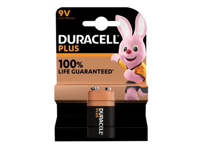Duracell DUR9V100PP1 9V Plus Power +100% Battery (Single Pack)