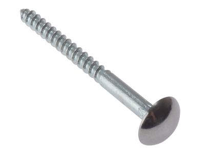ForgeFix FORMS112CPM Mirror Screw Chrome Domed Top Slotted CSK ST ZP 1.1/2in x 8 Bag 10