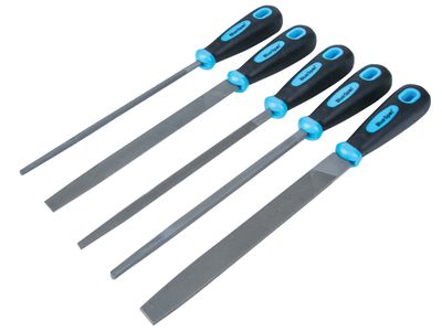 BlueSpot Tools B/S22654 Soft Grip Handled File Set, 5 Piece