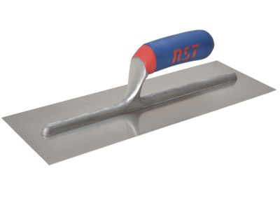 R.S.T. RSTRTR14SSD Plasterer&#39;s Finishing Trowel Stainless Steel Soft Touch Handle 14 x 4.3/4in