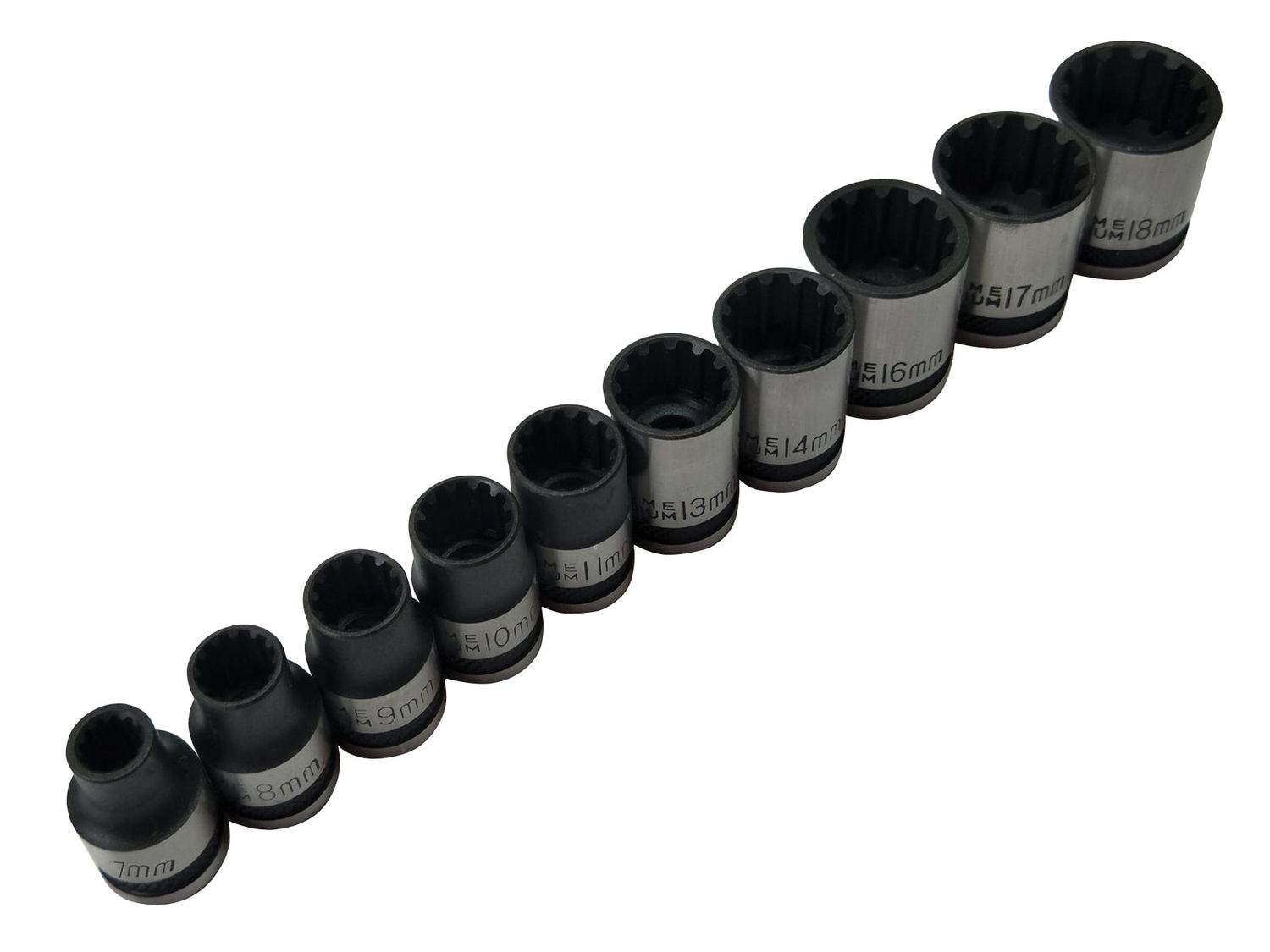 BlueSpot Tools B/S1543 3/8in Drive Spline Socket Set Metric, 10 Piece