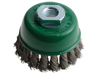 Lessmann LES482817 Knot Cup Brush 65mm M14x2.0, 0.50 Stainless Steel Wire