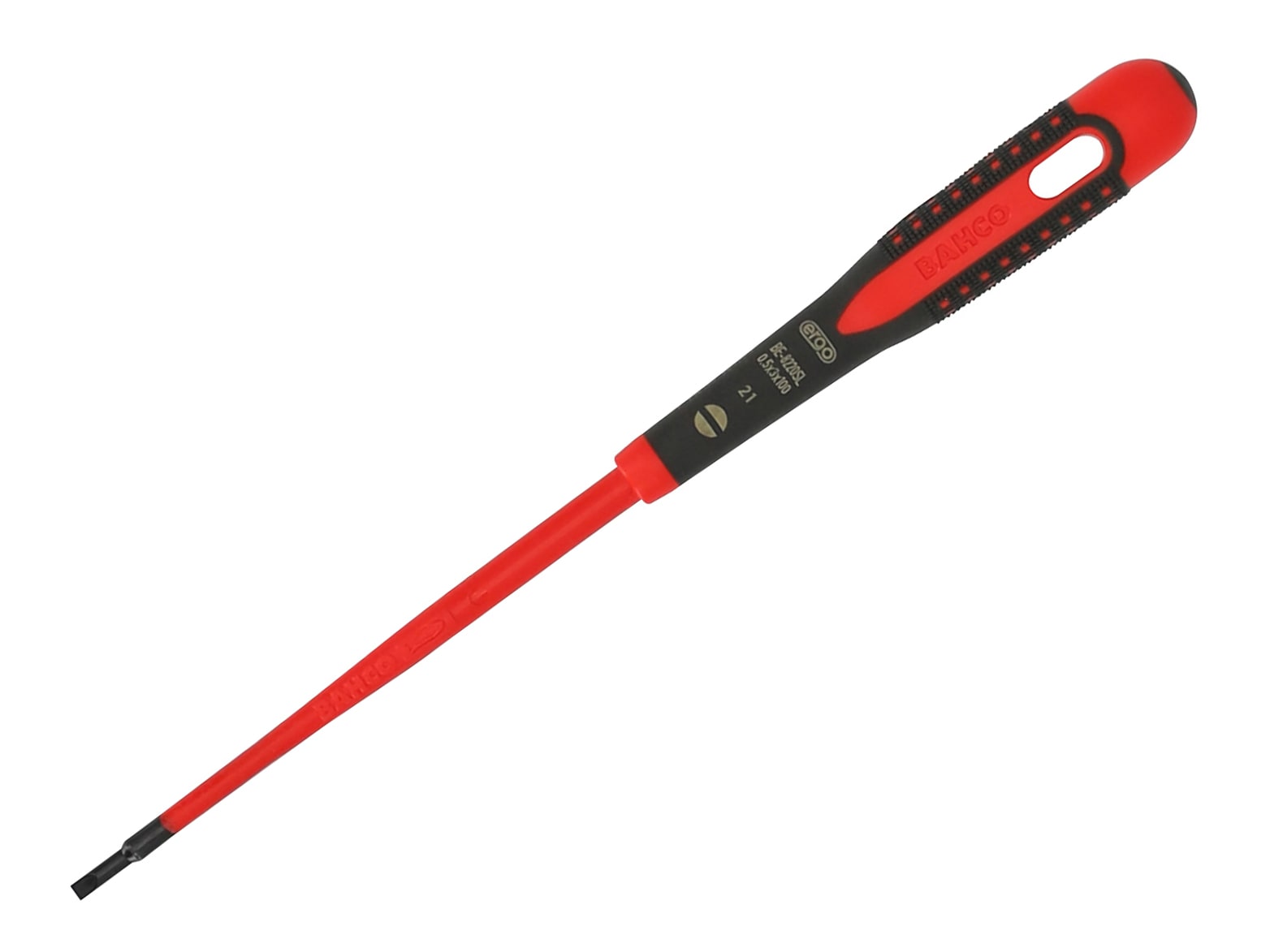 Bahco BAHBE8220SL ERGO Slim VDE Insulated Slotted Screwdriver 3.0 x 100mm img