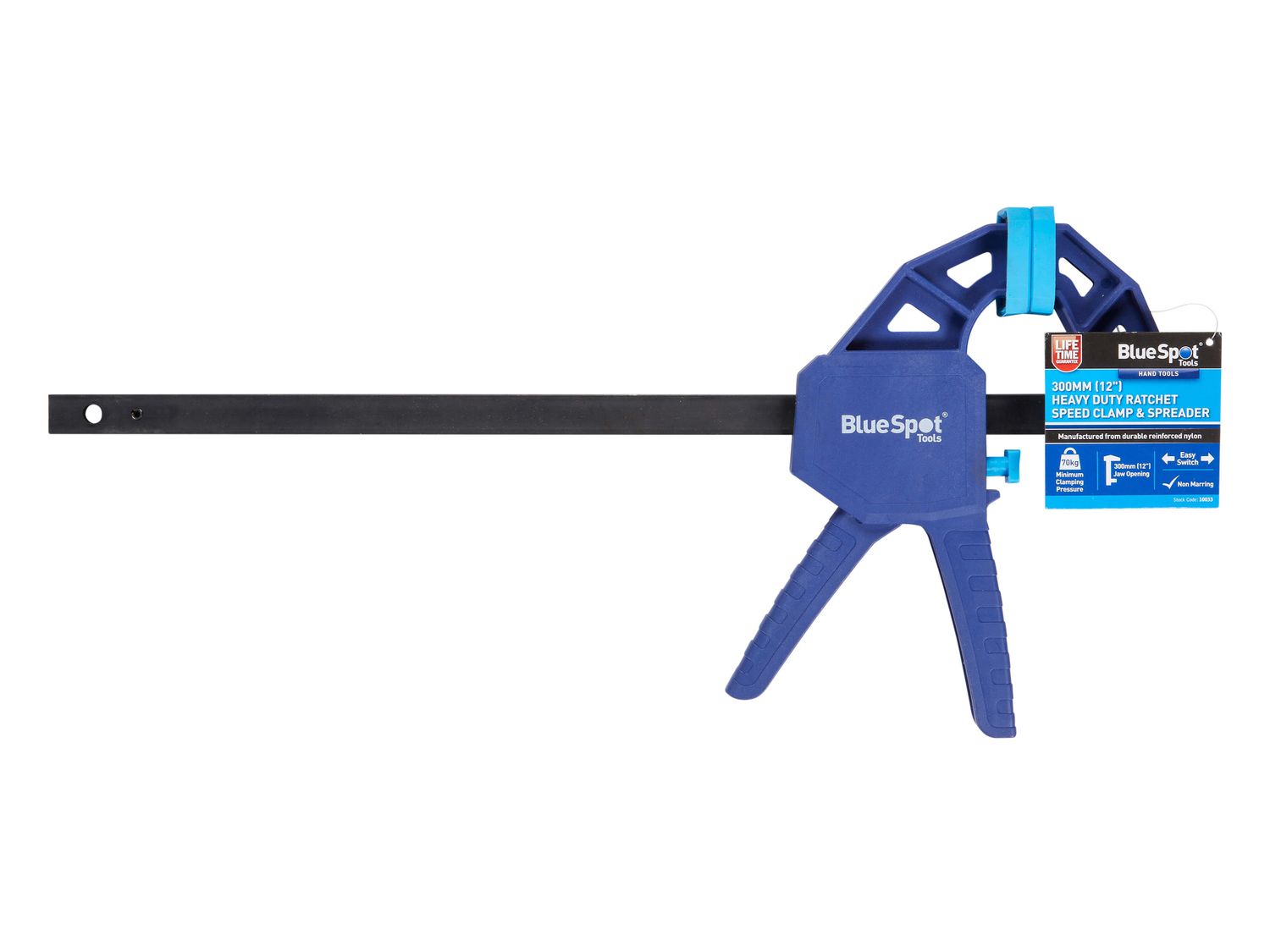 BlueSpot Tools B/S10033 Heavy-Duty Ratchet Speed Clamp &amp; Spreader 300mm (12in)