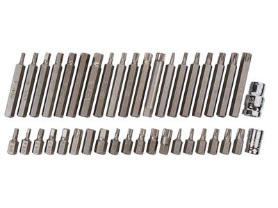 BlueSpot Tools B/S1517 Mixed Hex Spline &amp; TORX Bit Set, 40 Piece