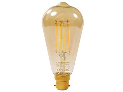 Link2Home LTHFEB22P5W Wi-Fi LED BC (B22) Pear Filament Dimmable Bulb, White 470 lm 4.5W