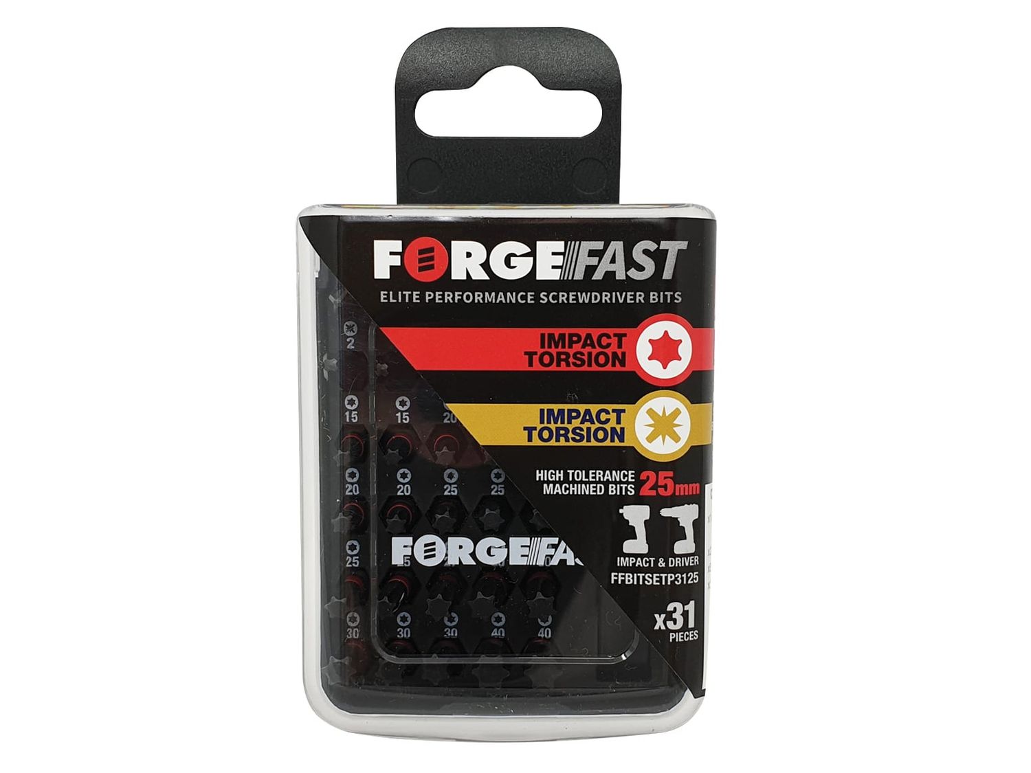 ForgeFix FORFFBSPZT31 ForgeFast PZ/TX Compatible Impact Bit Set, 31 Piece