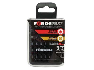 ForgeFix FORFFBSPZT31 ForgeFast PZ/TX Compatible Impact Bit Set, 31 Piece