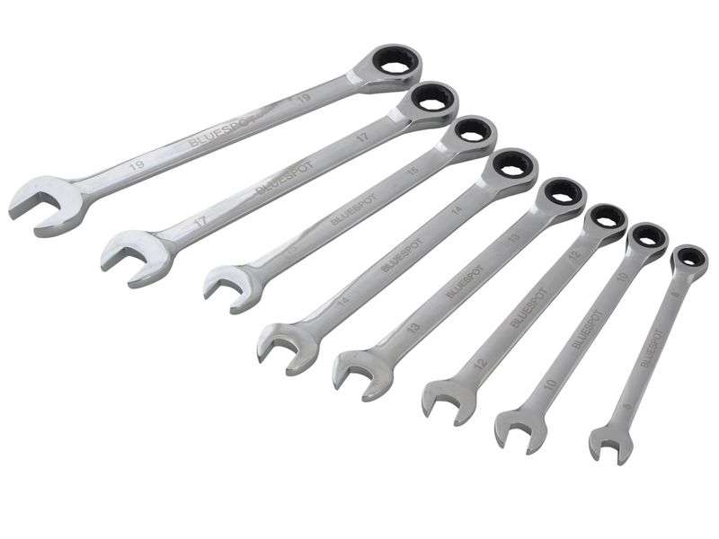BlueSpot Tools B/S04310 Ratchet Spanner Set, 8 Piece