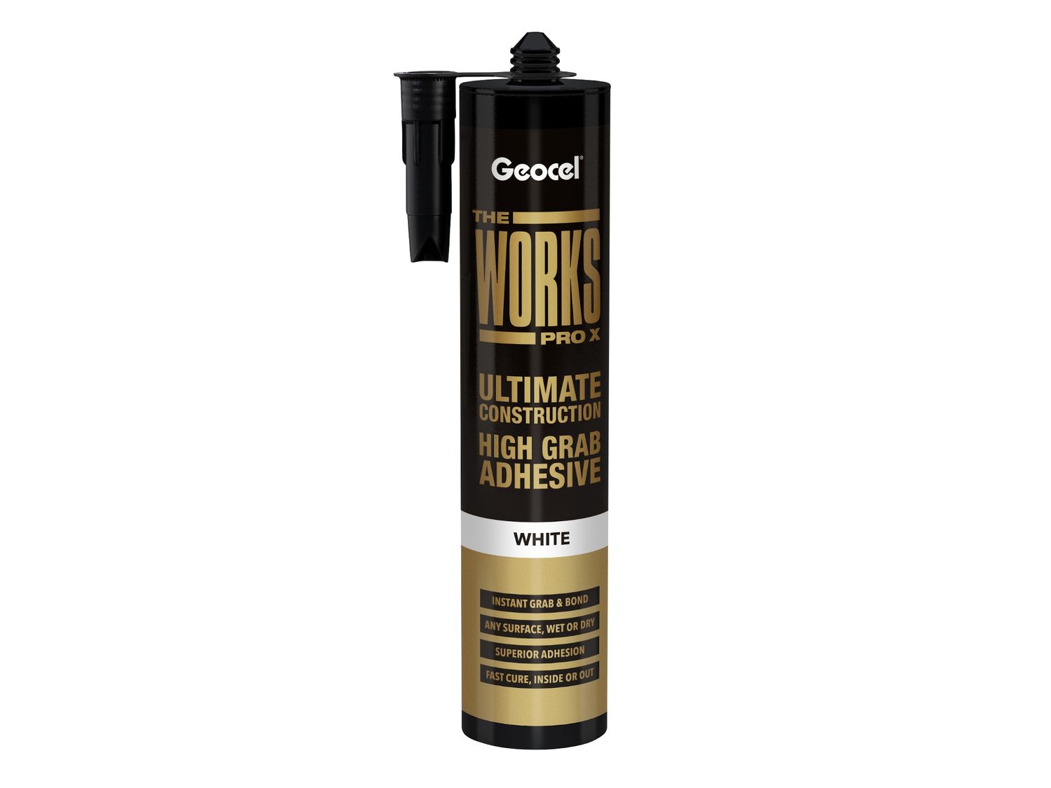 Geocel GEO6001246 THE WORKS PRO X High Grab Adhesive White 290ml
