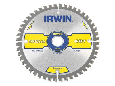 IRWIN IRW1897437 Multi Material Circular Saw Blade 160 x 20mm x 48T TCG