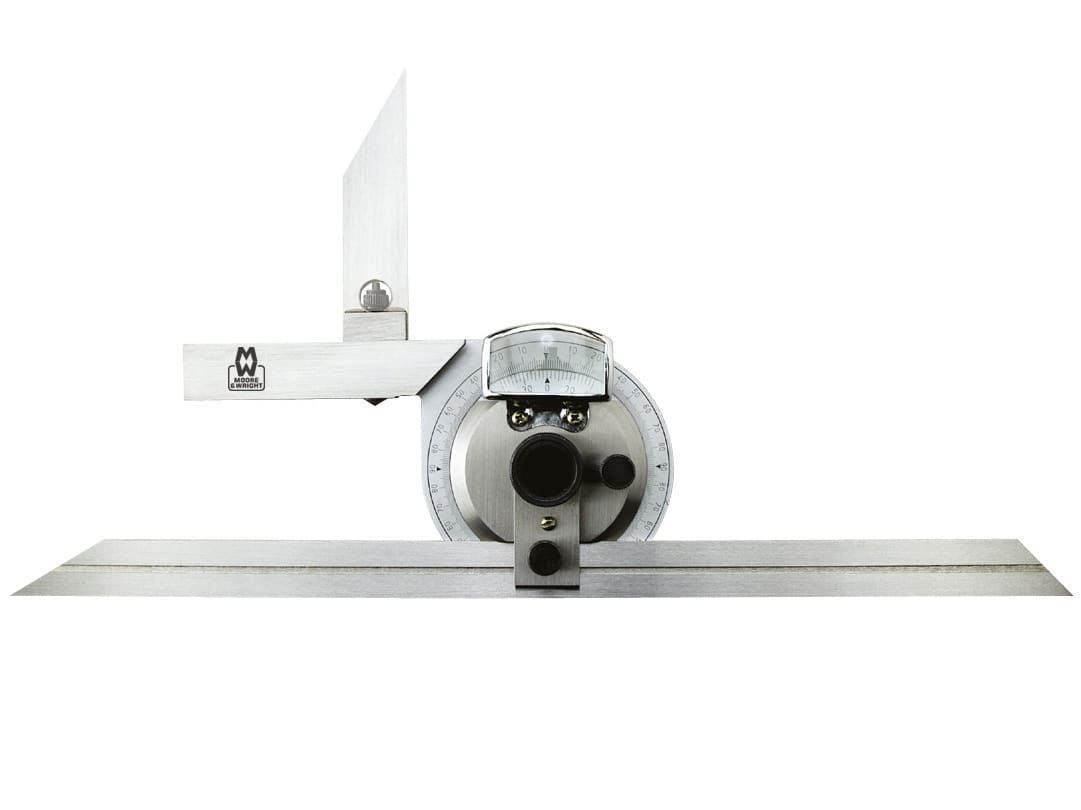 Moore &amp; Wright MAW50001 MW500-01 Universal 360° Bevel Protractor with 150/300mm Blades