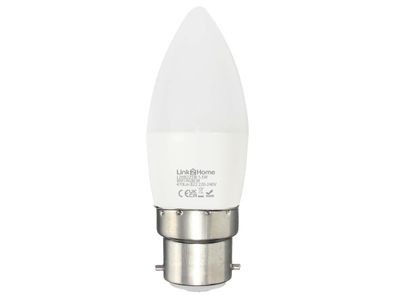 Link2Home LTHB225W Wi-Fi LED BC (B22) Opal Candle Dimmable Bulb, White + RGB 470 lm 5.5W