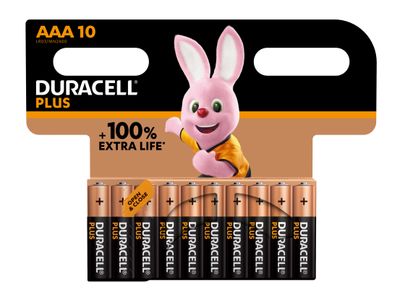 Duracell DURAAA100P10 AAA Cell +100% Plus Power Batteries (Pack 10)