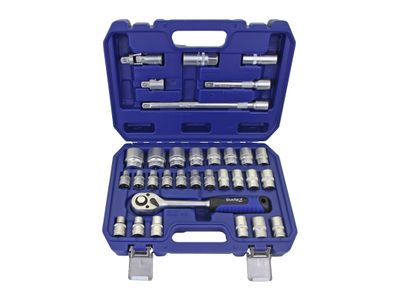 BlueSpot Tools B/S1577 1/2in Hex &amp; 12 Point Socket Set, 32 Piece