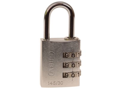 ABUS Mechanical ABU14530SIL 145/30 30mm Aluminium Combination Padlock Silver 46583