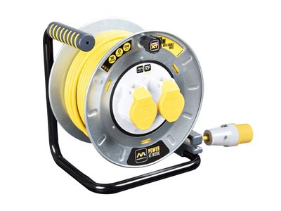 Masterplug MSTOTMU30162 PRO-XT Metal Cable Reel 110V 16A Thermal Cut-Out 30m