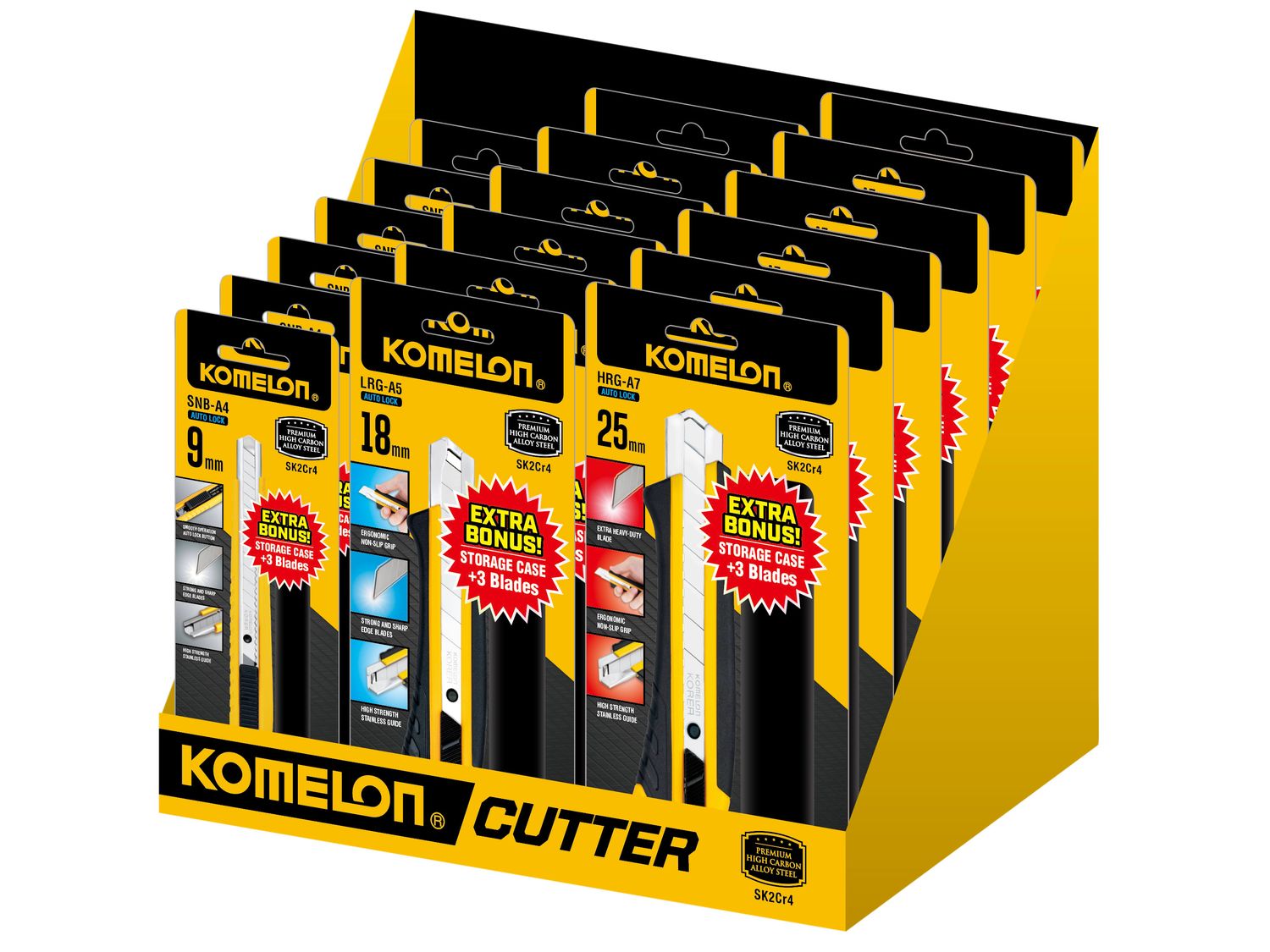 Komelon KOMSOKDIS18 Snap-Off Knife CDU, 18 Piece
