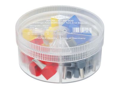Knipex KPX9799909 Insulated Twin Wire Ferrules Assortment Box, 45 Piece