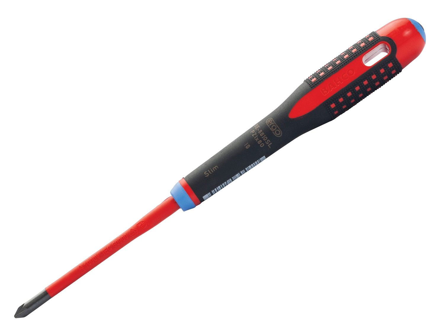 Bahco BAHBE8810SL ERGO™ Slim VDE Insulated Pozidriv Screwdriver PZ1 x 80mm