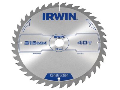 IRWIN IRW1897214 General Purpose Table &amp; Mitre Saw Blade 315 x 30mm x 40T ATB