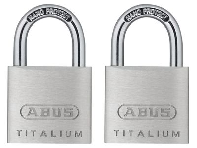 ABUS Mechanical ABU64TI30TC 64TI/30mm TITALIUM™ Padlock Carded Twin Pack