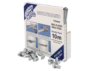Jubilee JUB1708 Multiband Mild Steel Handy Pack 11mm (10m + 25 Housings/Screws)