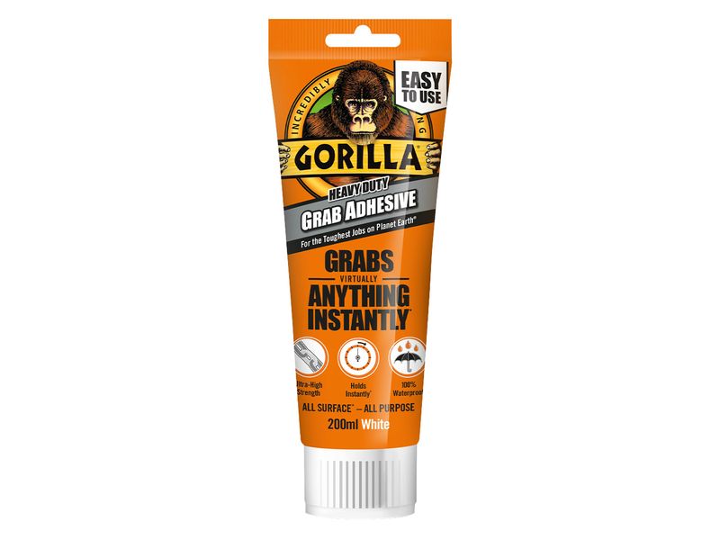 Gorilla Glue GRGGA200WH Gorilla Heavy-Duty Grab Adhesive White 200ml