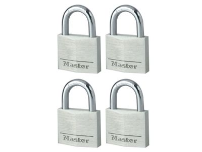 Master Lock MLK9140Q Aluminium 40mm Padlock 4-Pin - Keyed Alike x 4