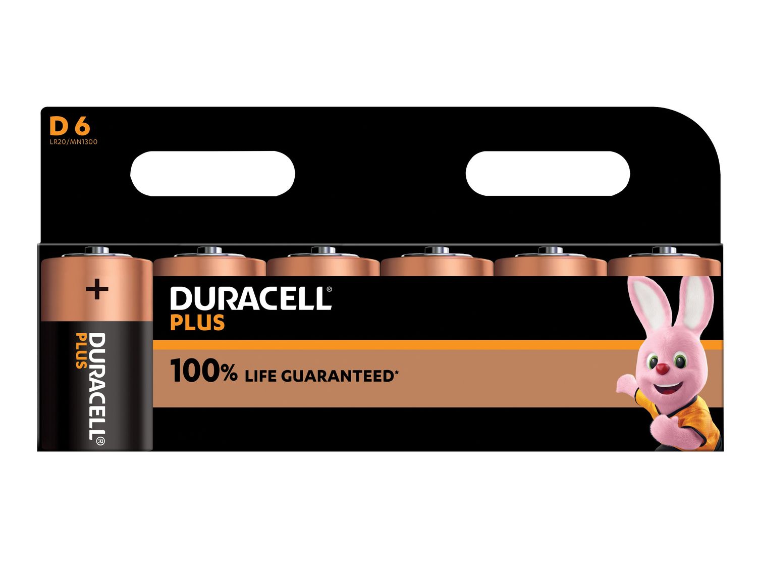 Duracell DURD100PP6 D Cell Plus Power +100% Batteries (Pack 6)