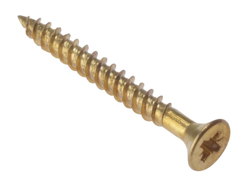 ForgeFix FORCSK1128E General Purpose Pozi Compatible Screw CSK TT Electro Brass 1.1/2in x 8 Box 200