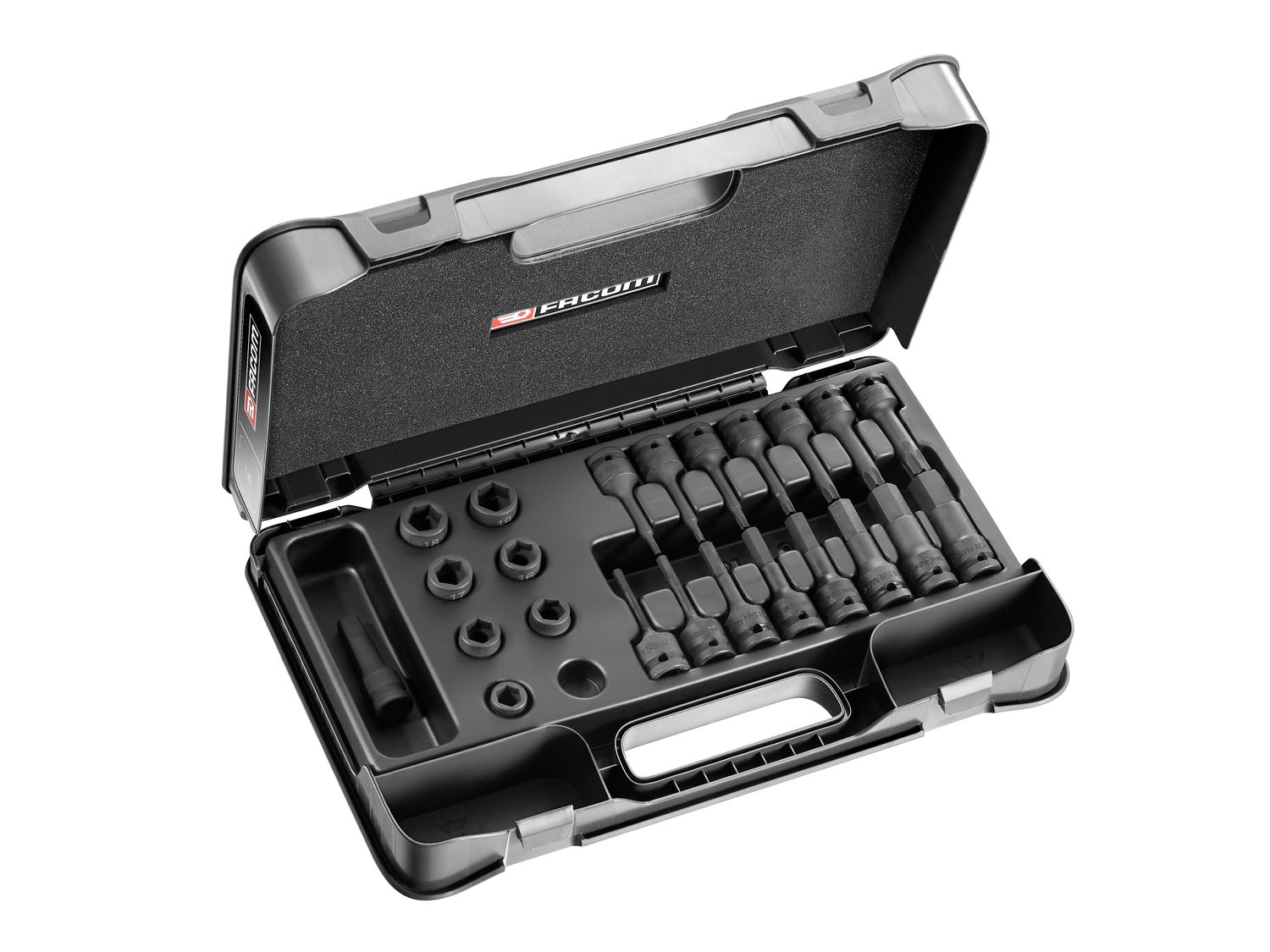 Facom FCMNSSJ23PB 6-Point Stubby Impact Socket Set 1/2in SQDR, 23 Piece