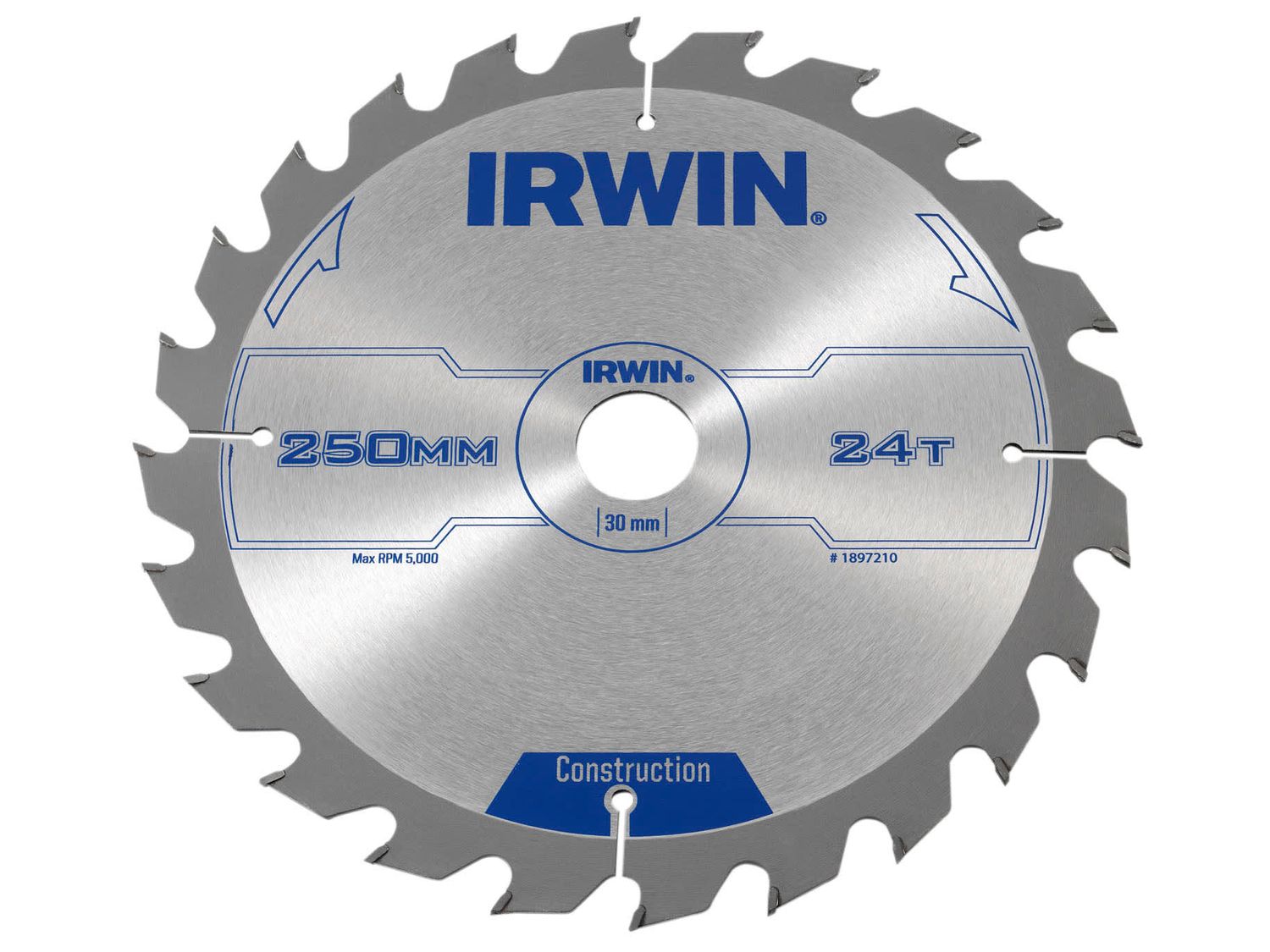 IRWIN IRW1897210 General Purpose Table &amp; Mitre Saw Blade 250 x 30mm x 24T ATB