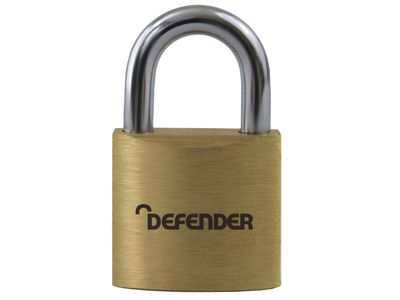 DEFENDER DEFBP2T Brass Padlock Twin Pack 20mm