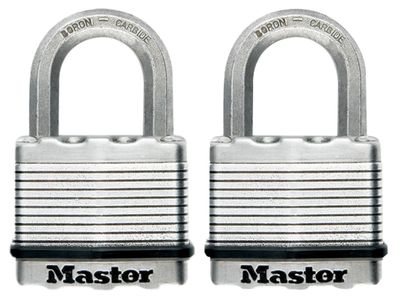 Master Lock MLKM5T Excell™ Laminated Steel 50mm Padlock - 25mm Shackle - Keyed Alike x 2
