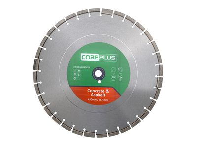 CorePlus CORDBAB45025 Concrete and Asphalt Diamond Blade 450mm x 25.4mm