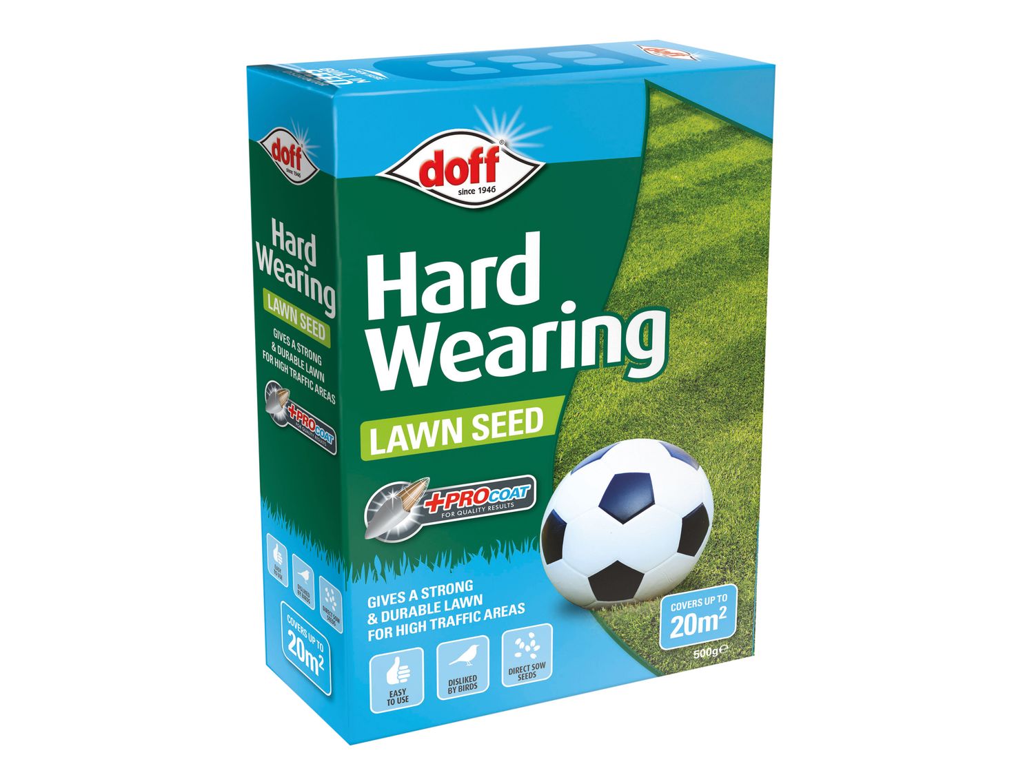DOFF DOFFLB500 Hard Wearing Lawn Seed 500g