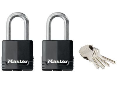 Master Lock MLKM115TLF Excell™ Weather Tough 45mm Padlock 4-Pin - Keyed Alike x 2