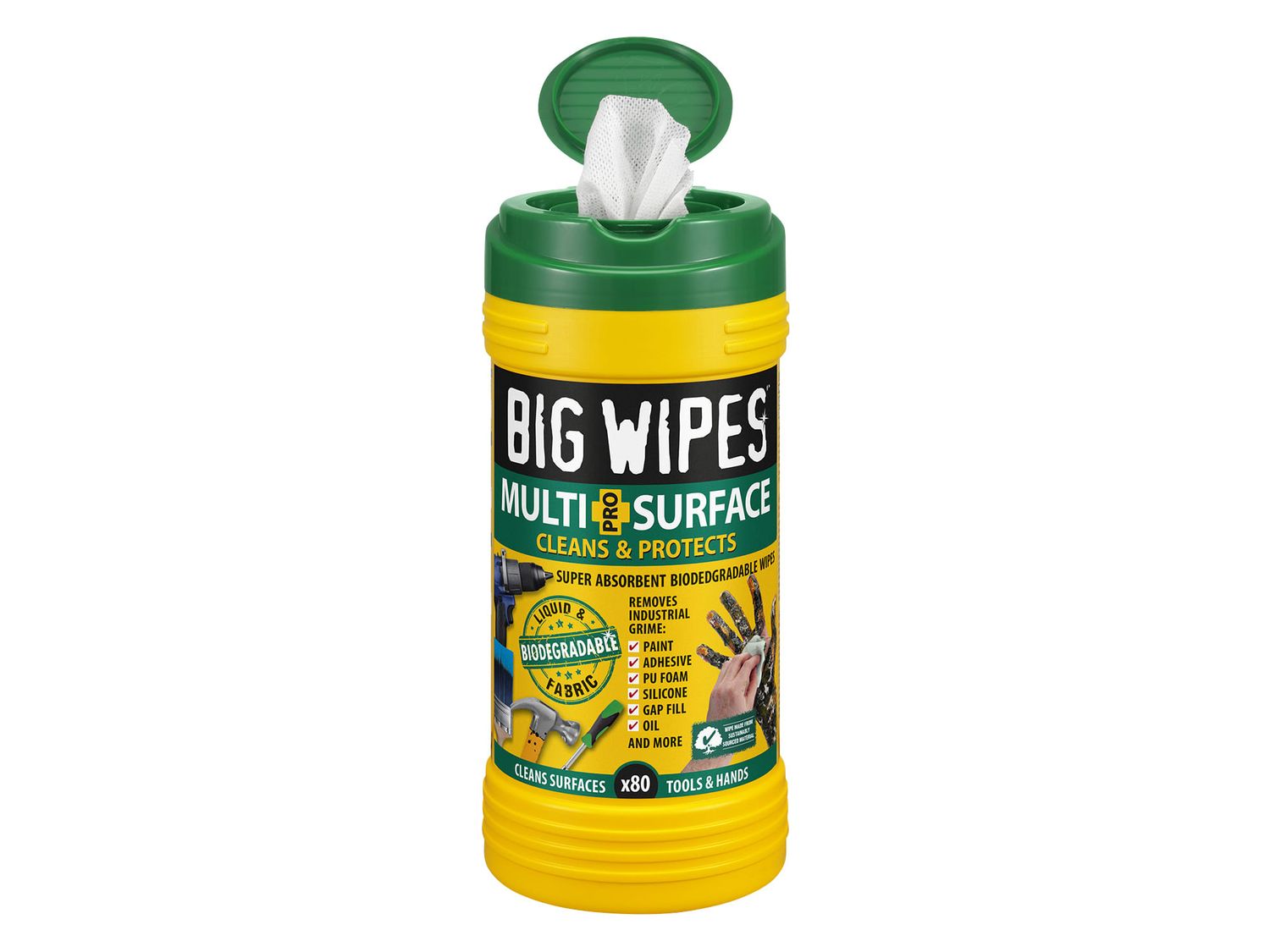 Big Wipes BGW2440 Multi-Surface Bio Pro+ Antiviral Wipes (Tub 80)