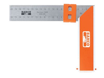 Bahco BAH9048250 9048-250 Aluminium Block &amp; Steel Try Square 250mm (10in)