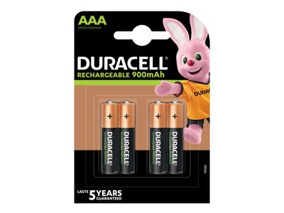 Duracell DURS7662 AAA Cell 900Mah Rechargeable Batteries (Pack 4)