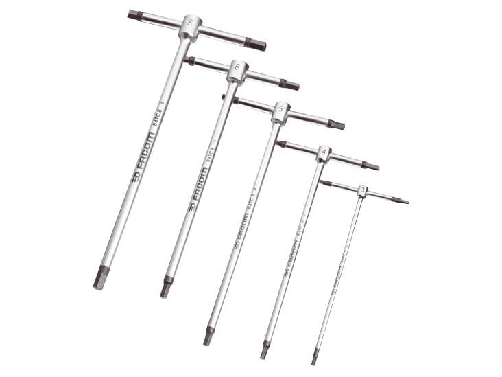Facom FCM84TCJE5 T-Handle Metric Hexagon Key Set, 5 Piece